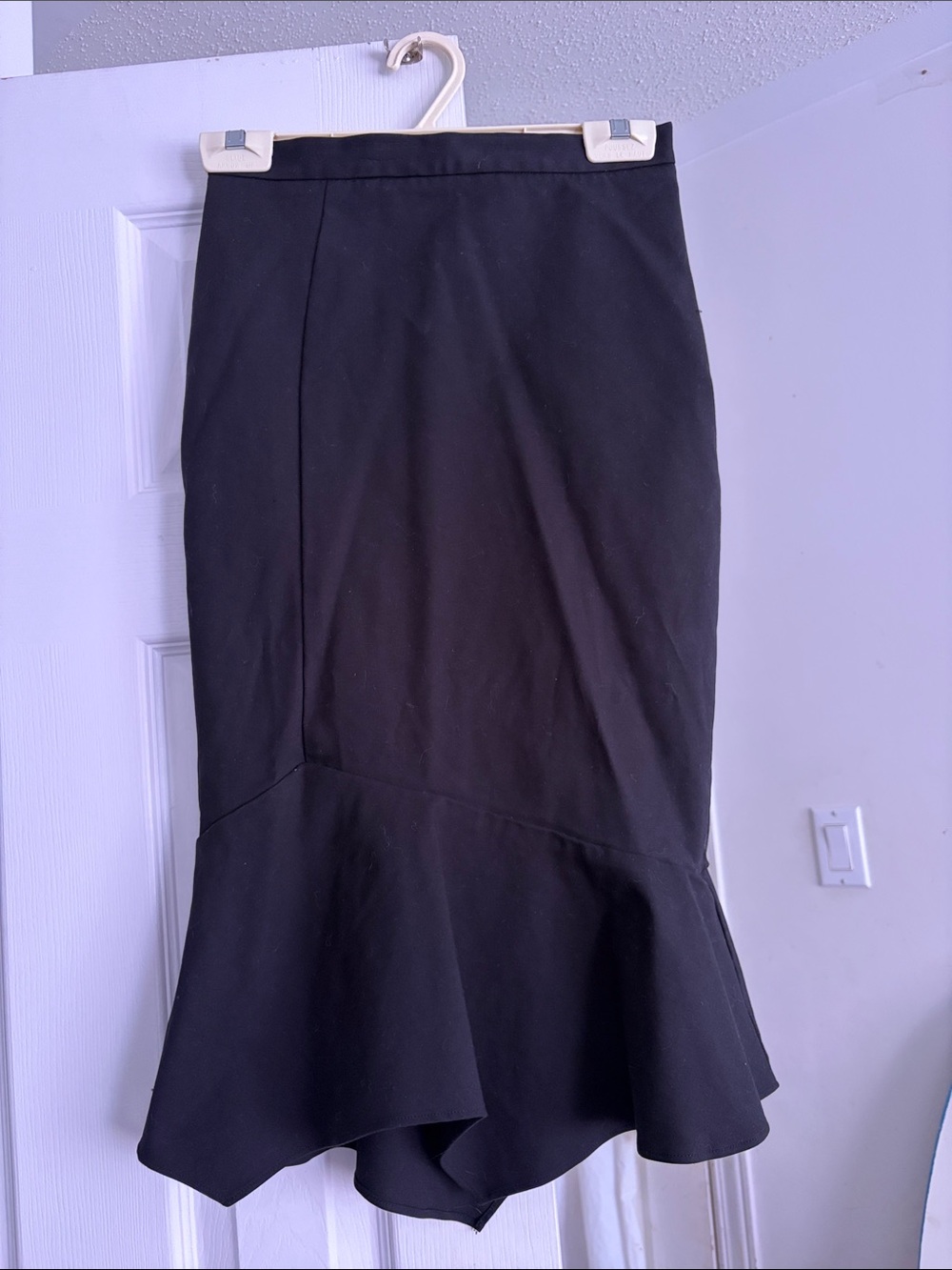 Marciano Black Midi Skirt with Flounced Hem